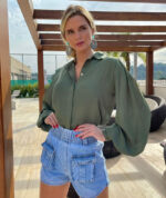 Camisa Lorena Verde Militar