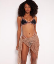 Lenço de Crochê Beachwear / Castanho
