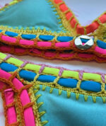 Biquíni de Crochê Azul Claro/Pink Neon - Imagem 4