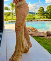 Calça Em Crochê Ágatha Golden/Silver